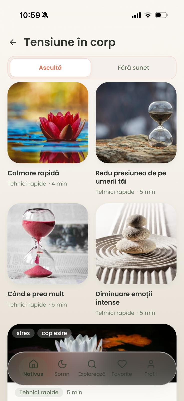 Conținut Nativus — categorii